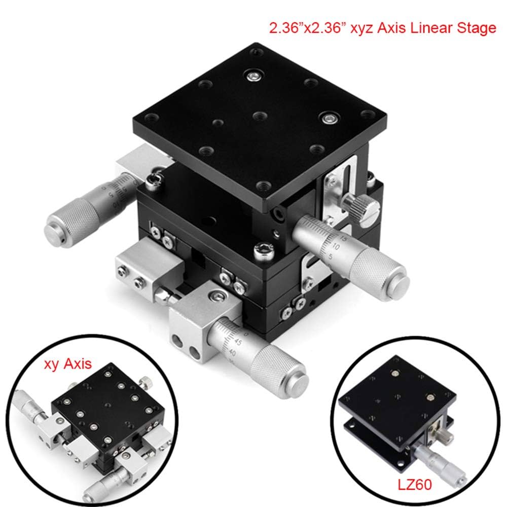XYZ 3 Axis Manual Linear Stage 60x60mm Trimming Bearing